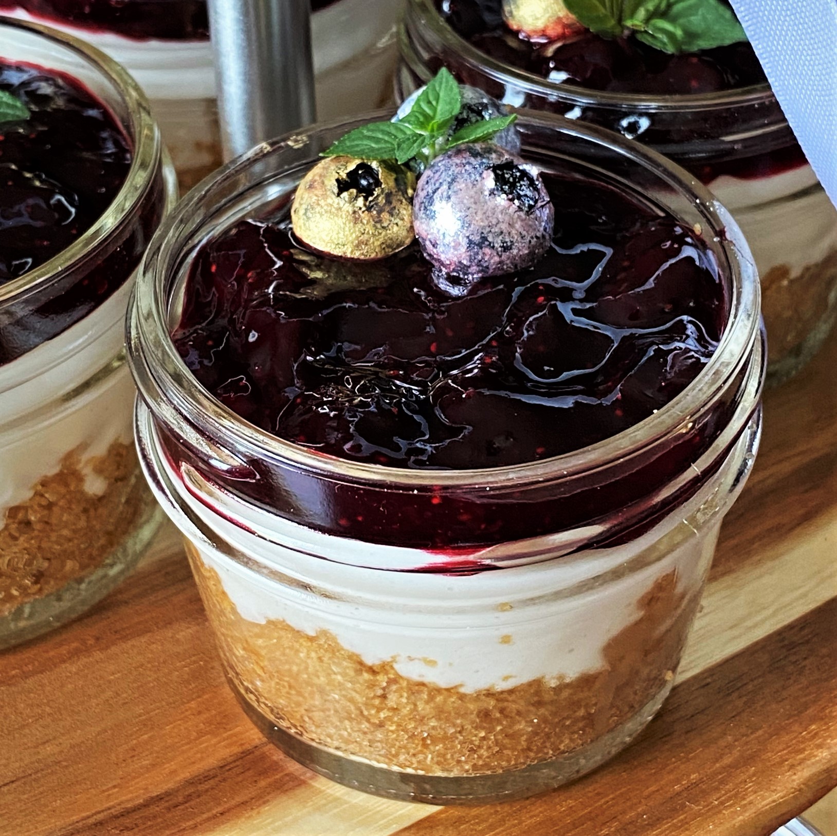 Personal Blueberry Cheesecakes