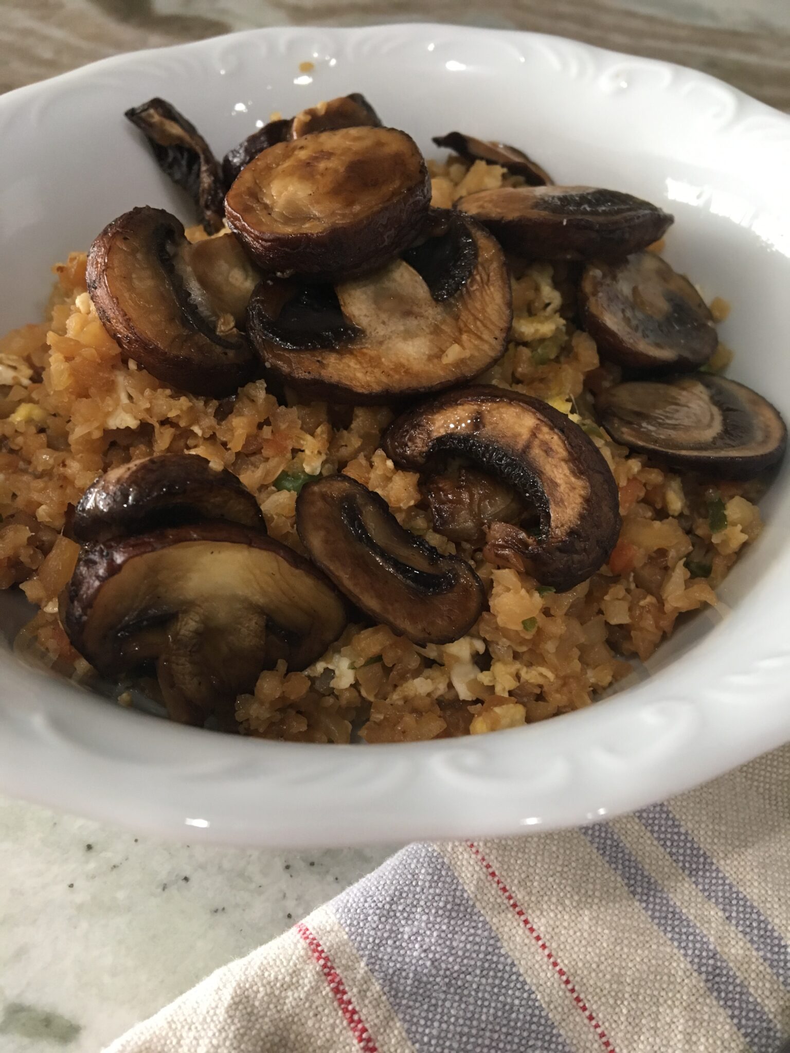 Cauliflower Fried Rice with Mushrooms Melted KC